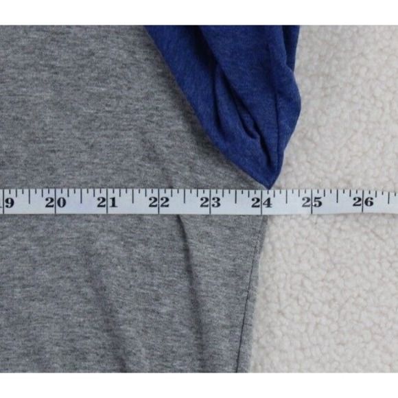 Jezees Blend Chicago Windy City Baseball T-Shirt Mens XL Gray Blue Raglan - Picture 11 of 16